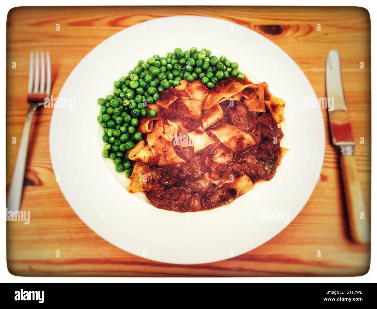 Ragoût de boeuf aux pappardelles - Image de stock capturée avec un smartphone