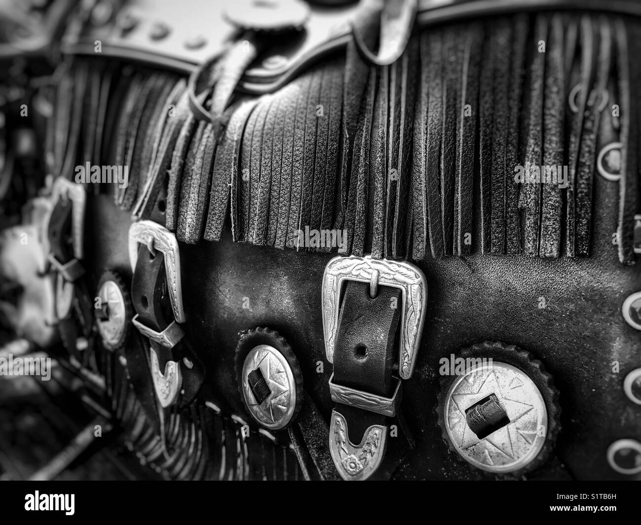 Vintage Sac en cuir moto indien Banque D'Images