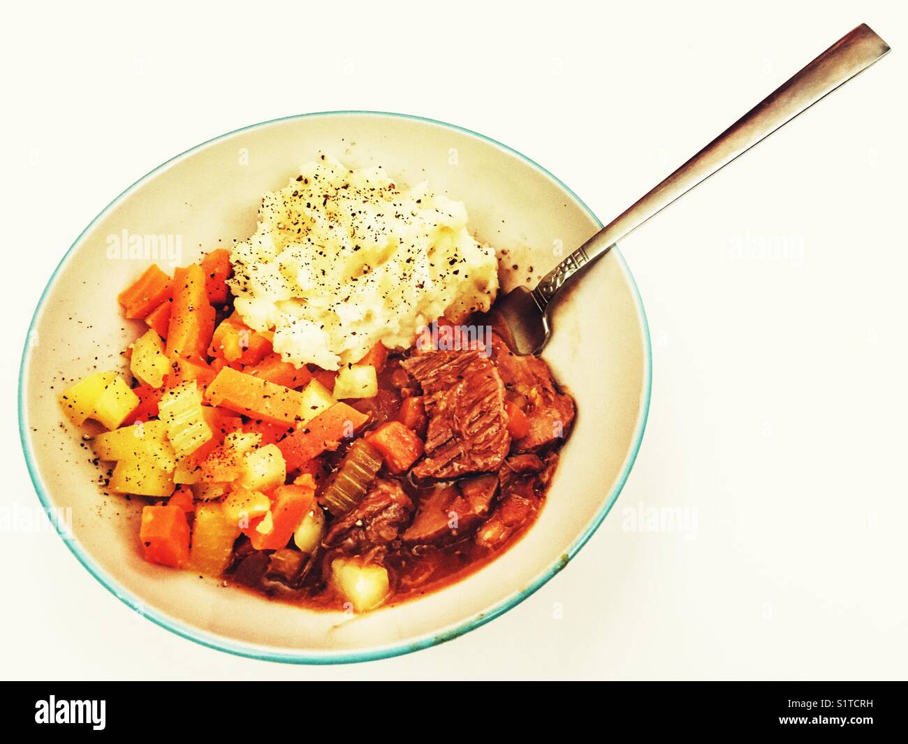 Ragoût de boeuf maison - Image de stock capturée avec un smartphone