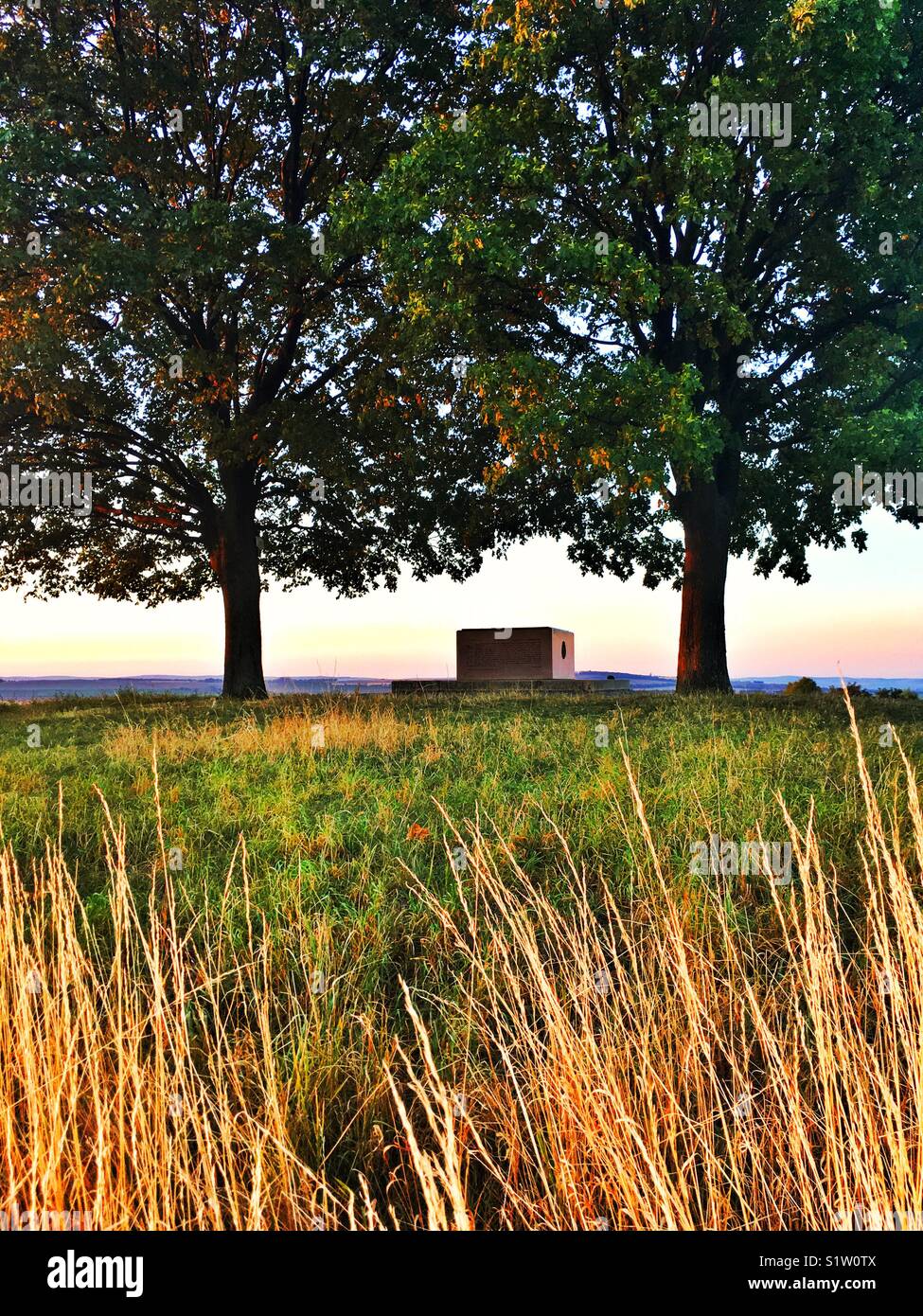 La colline de Zuran, poste de commandement de Napoléon à la bataille d'Austerlitz Banque D'Images