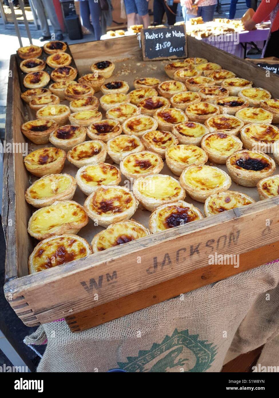 Flan de Lisbonne pastel de nata Banque D'Images