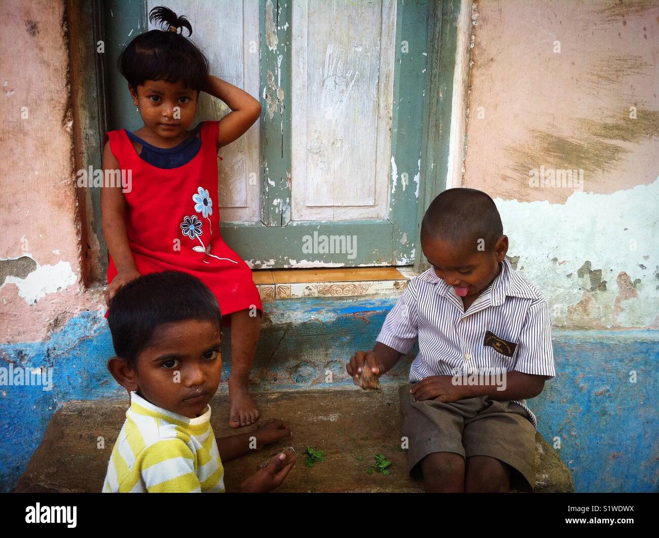 Les enfants en garderie indien Banque D'Images