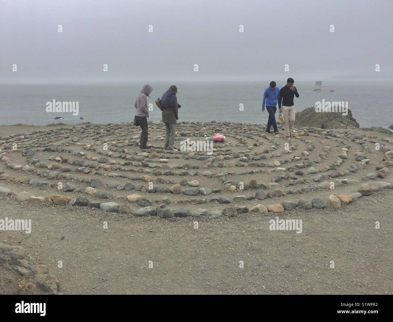 Labyrinthe à Land's End, San Francisco, Californie, USA. - Image de stock capturée avec un smartphone