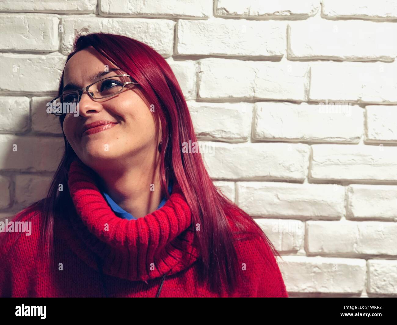 Portrait of happy woman with red hair Banque D'Images Portrait of happy woman with red hair Banque D'Images