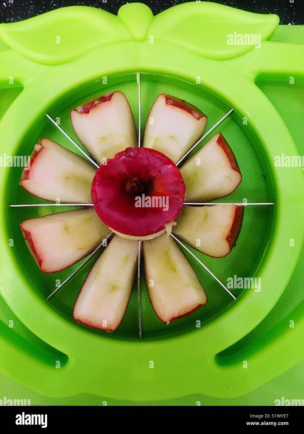 tranches de pommes - Image de stock capturée avec un smartphone