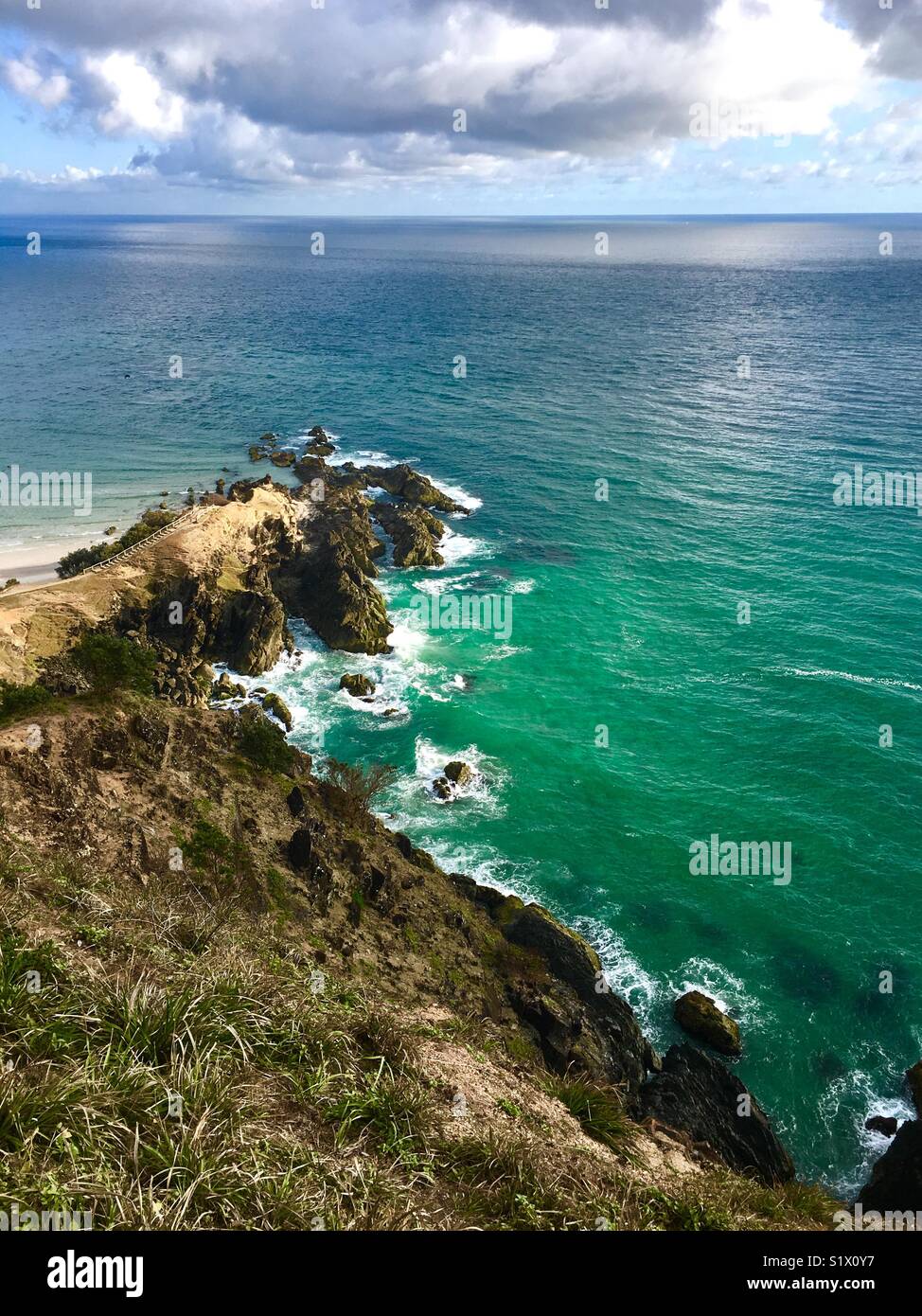 Le nord de Cape Byron, New South Wales, Australie. Vue de la promenade au phare. Banque D'Images