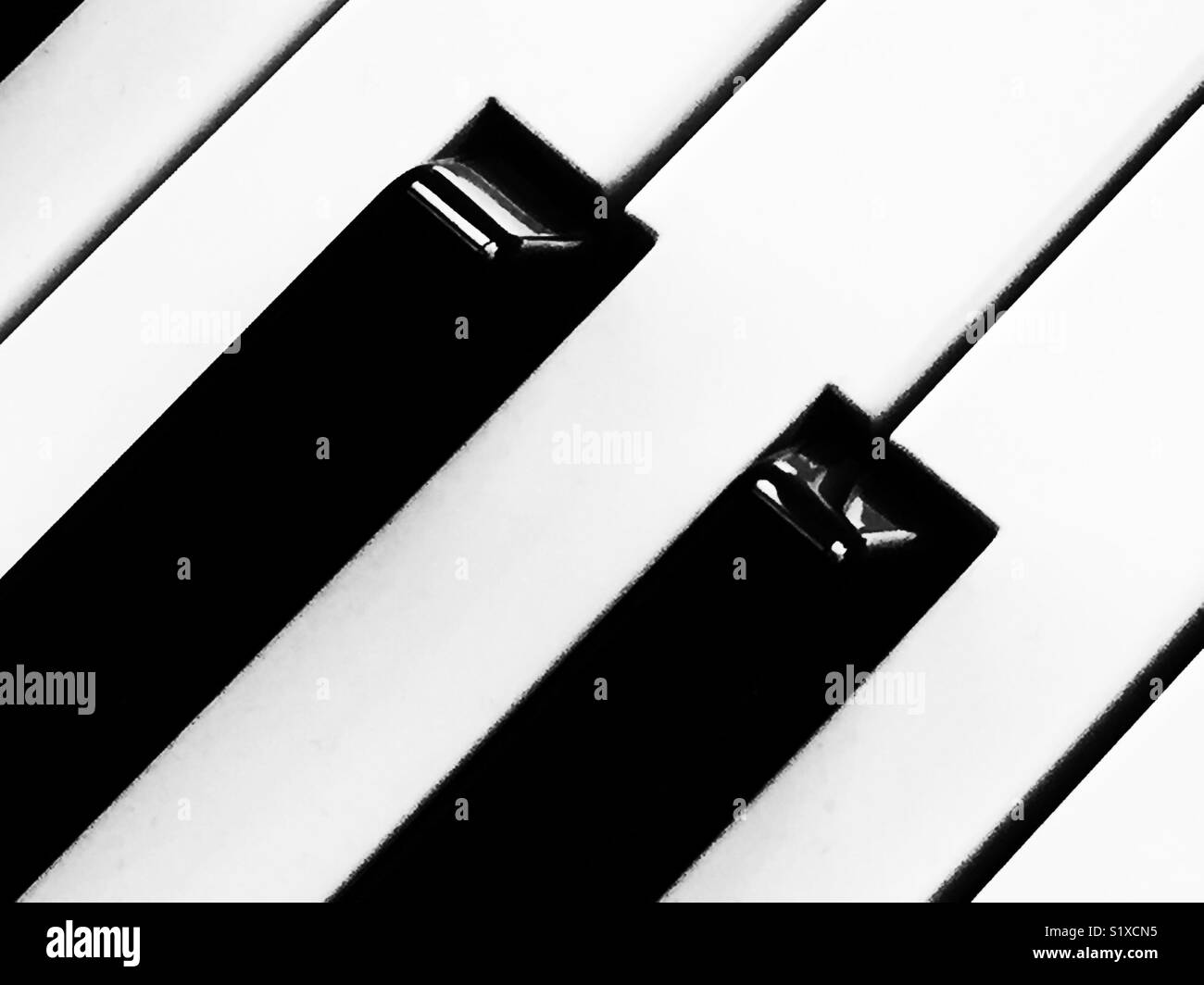 Macro close-up touches blanches et noires d'un piano Banque D'Images