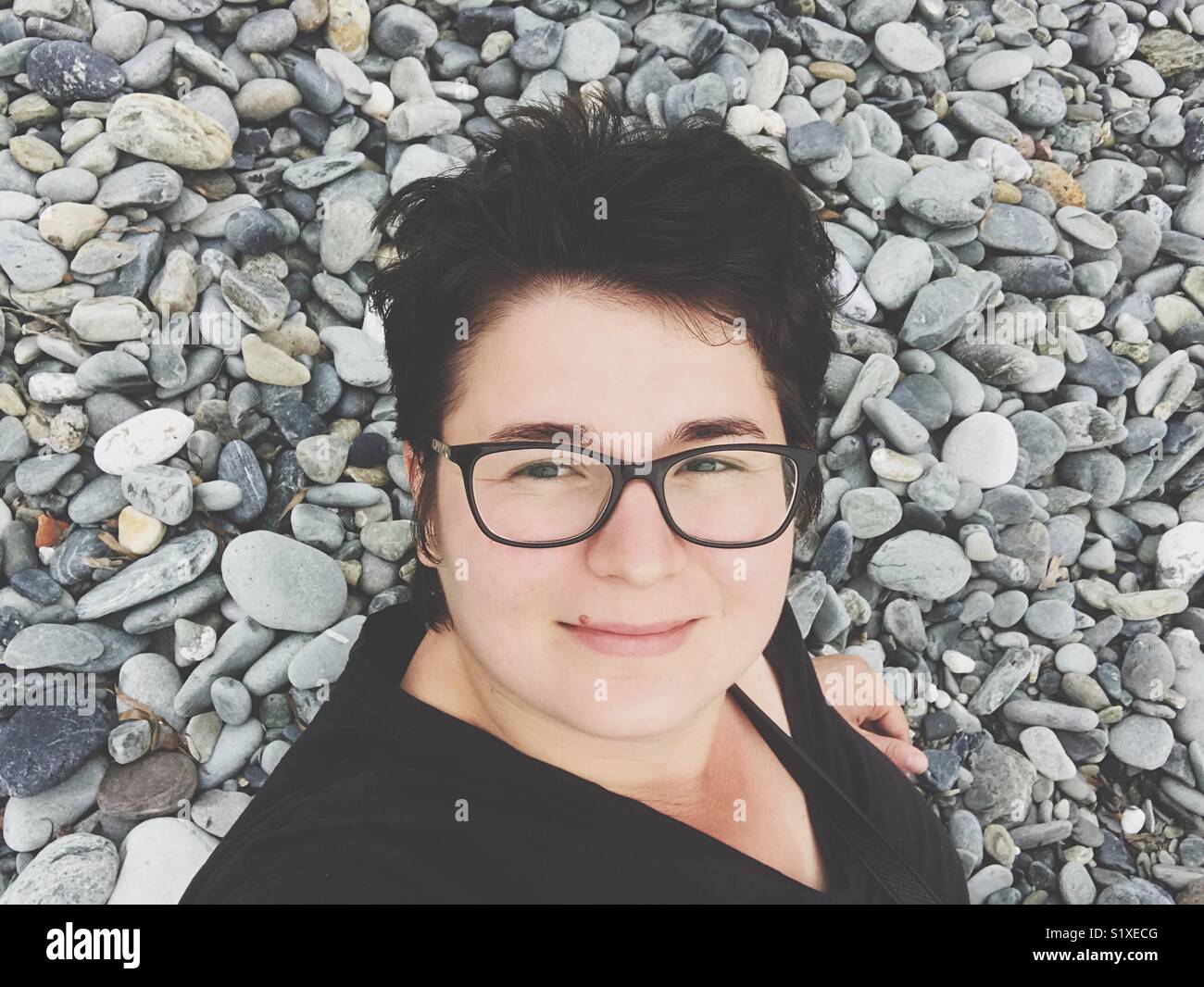 Femme avec les lunettes portrait Banque D'Images Femme avec les lunettes portrait Banque D'Images