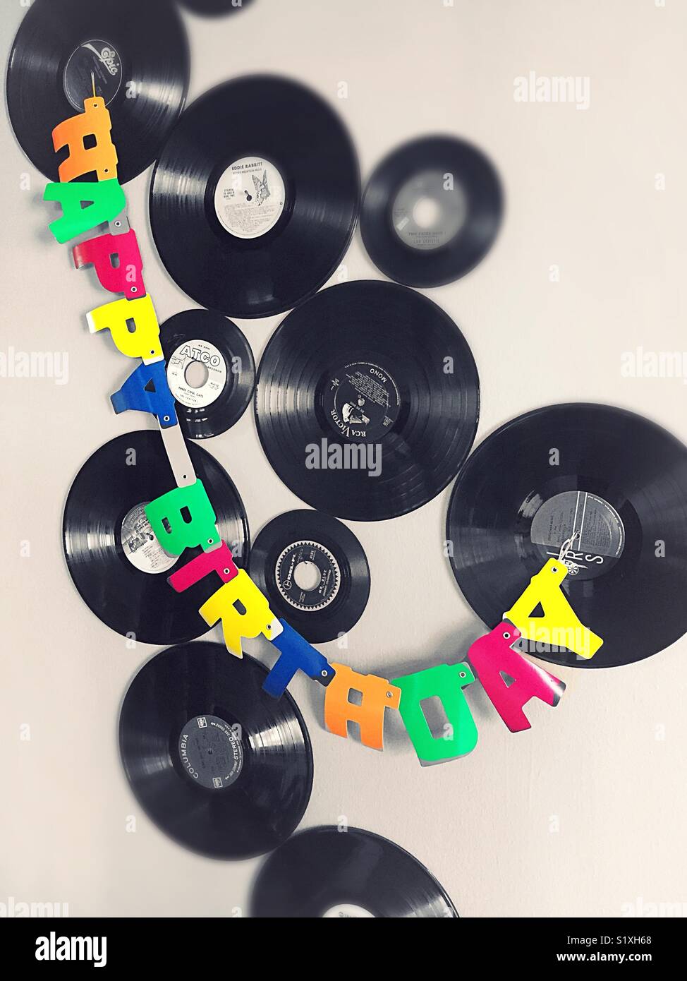 Joyeux Anniversaire Et Mur D Image De Disque De Vinyle United States Photo Stock Alamy
