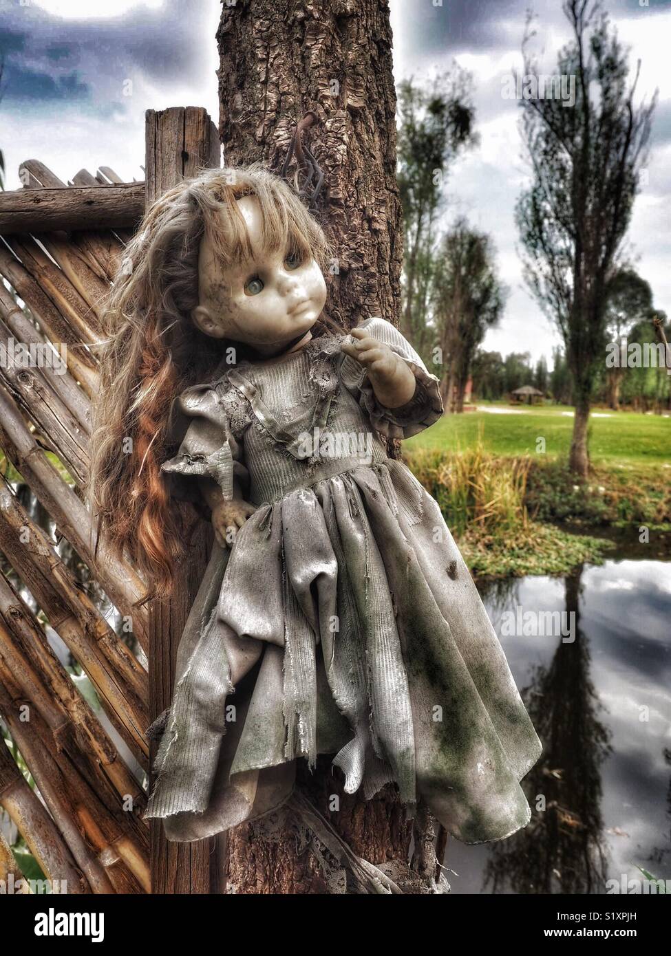 Poupée-femme à l'île des poupées dans Xochimilco dans la ville de Mexico  Photo Stock - Alamy