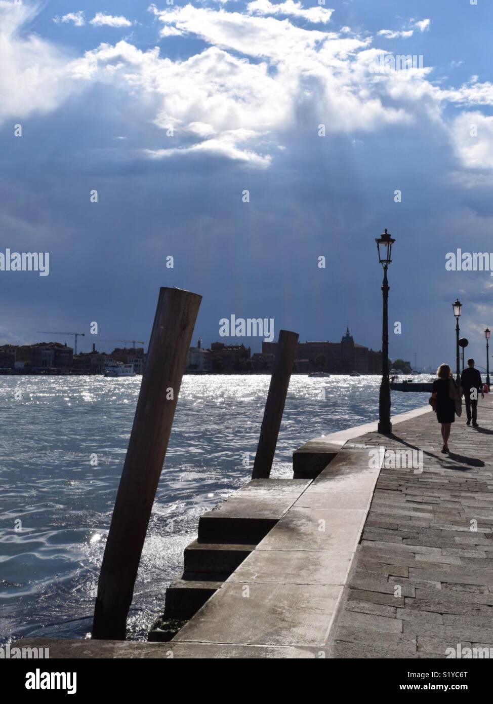 La Promenade des Zattere , Venise Banque D'Images