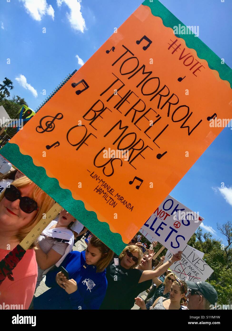 Miami Beach Florida "Mars pour nos vies." Le 24 mars 2018 après la protestation de parc, Floride fusillades en milieu scolaire. Banque D'Images