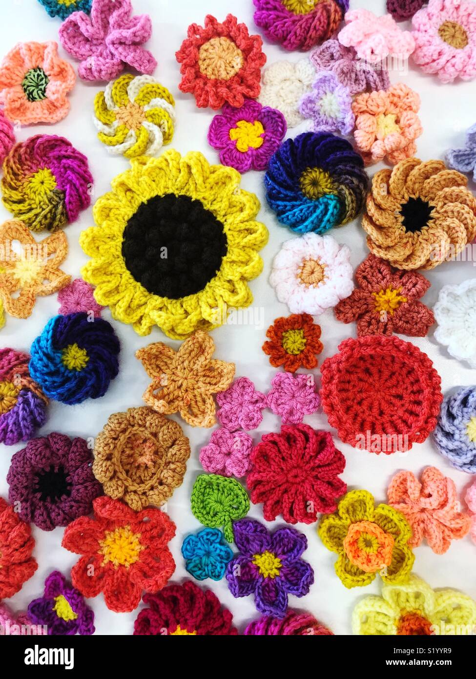 Fleurs au crochet Banque D'Images
