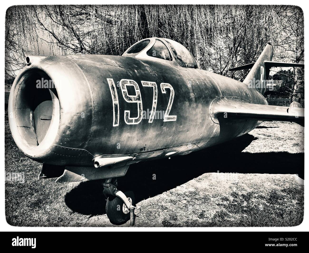 Mig-15 chasseur soviétique de la guerre froide - Image de stock capturée avec un smartphone