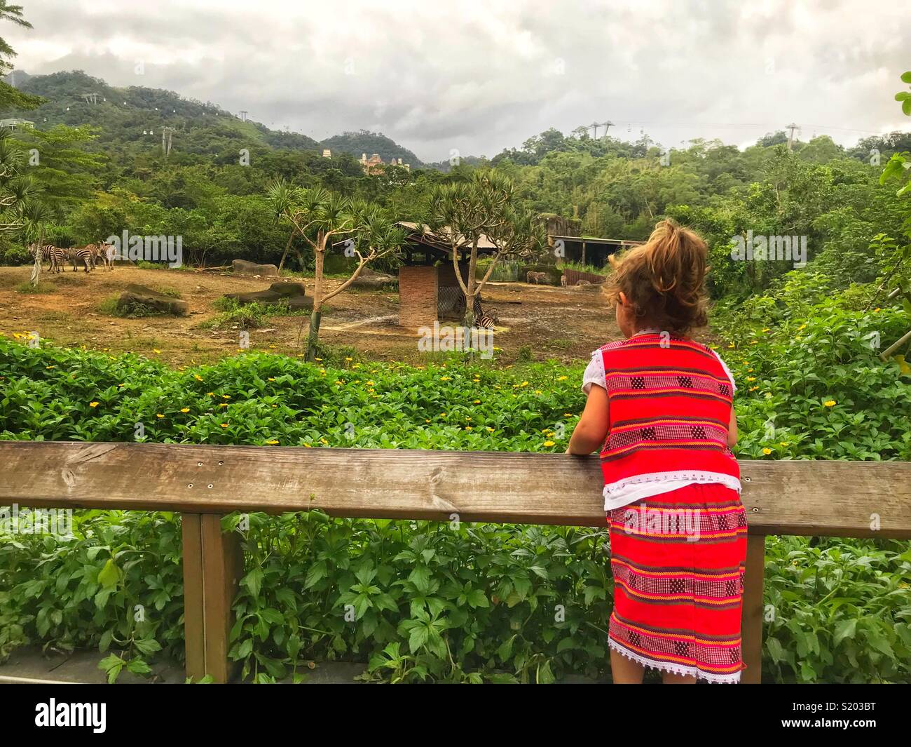 Les enfants au zoo du Taipei Taiwan Banque D'Images