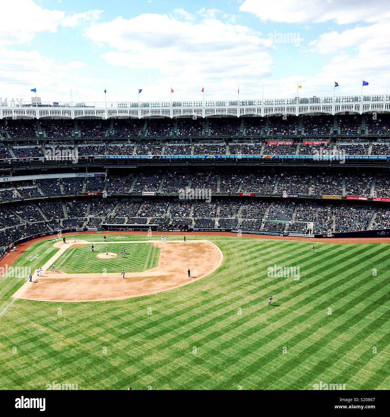 Terrain de baseball au Yankee Stadium Banque D'Images