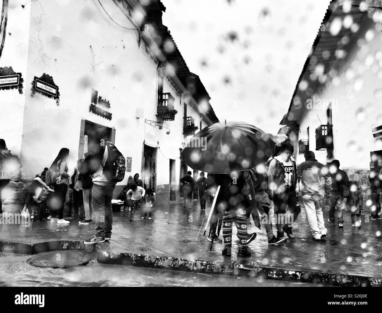 Jour de pluie à Cusco, Pérou Banque D'Images