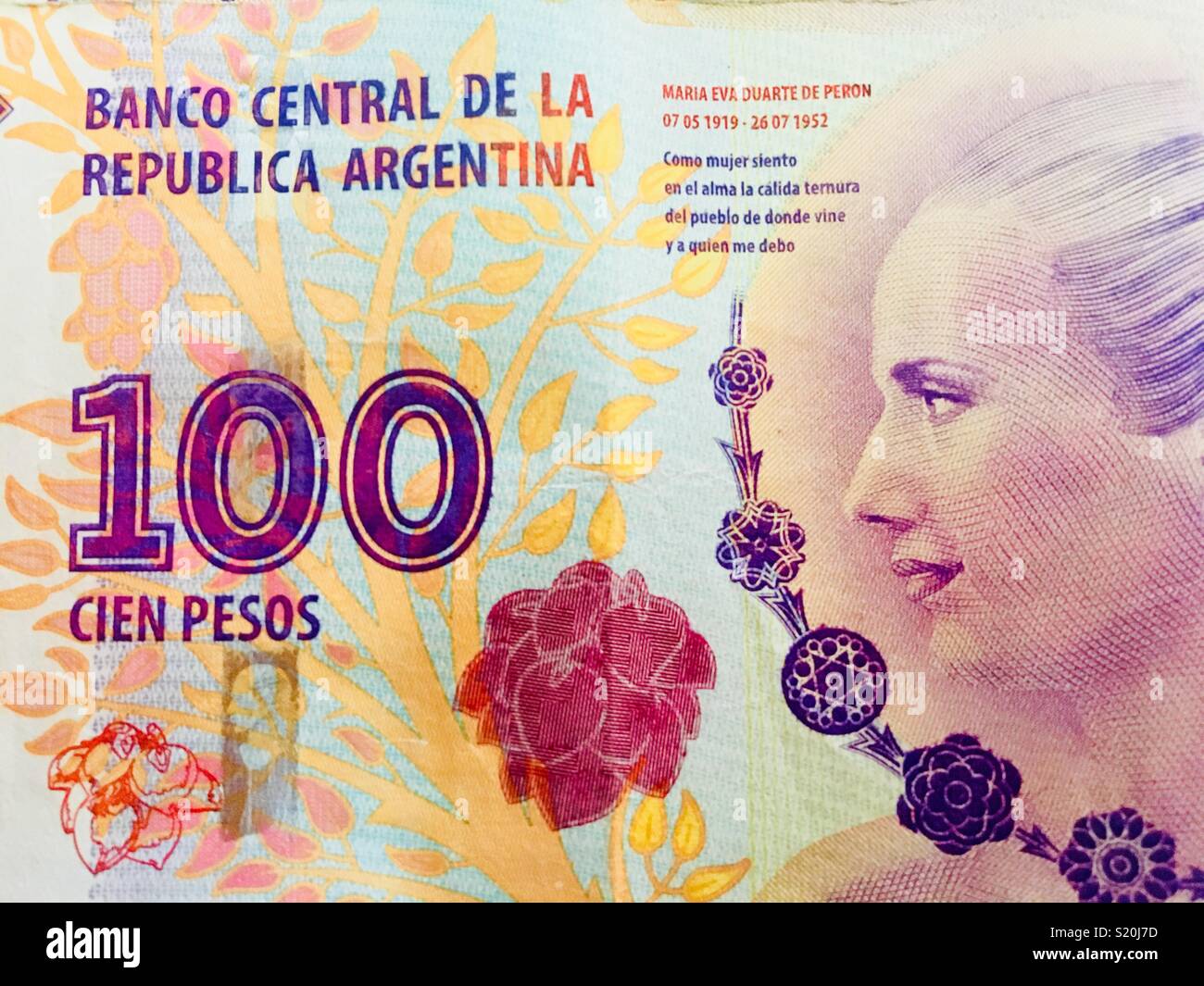 L'Argentine pesos d'argent - Image de stock capturée avec un smartphone