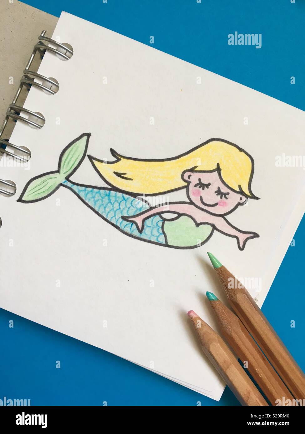 Simple dessin d'une sirène - Image de stock capturée avec un smartphone