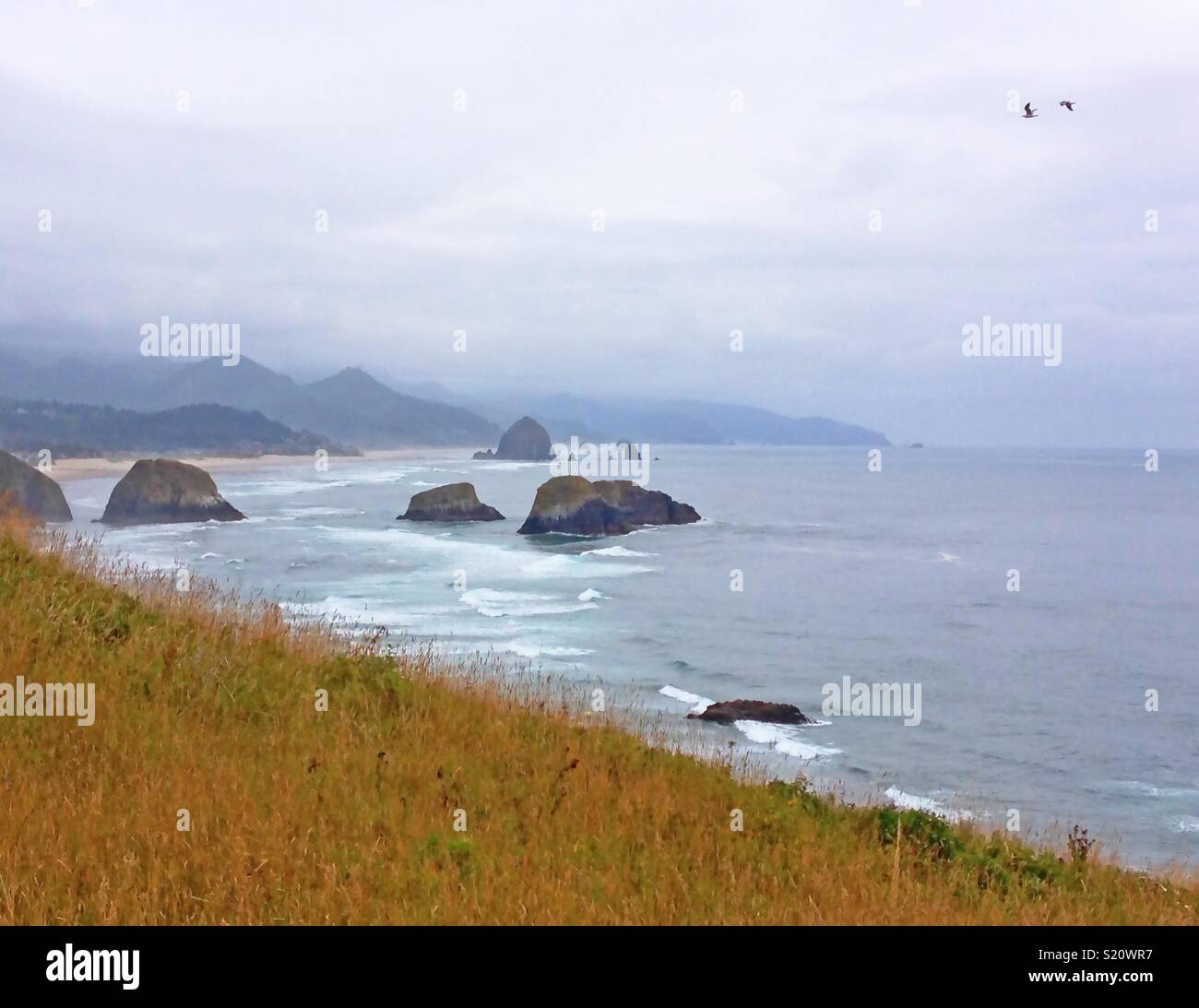 Côte de l'Oregon par Cannon Beach. - Image de stock capturée avec un smartphone