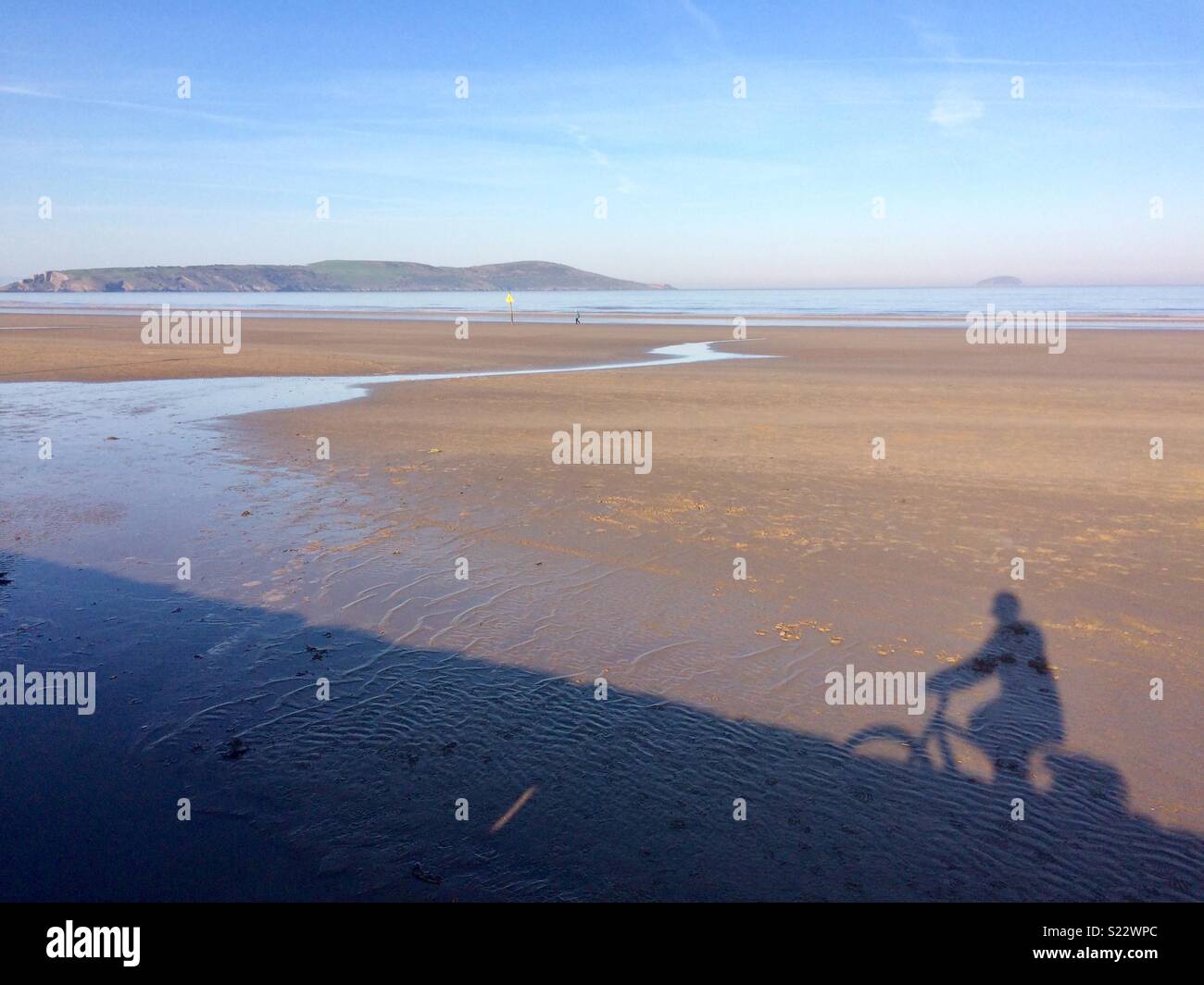 Mon trajet du matin pour travailler sur le front de mer dans la région de Weston-super-Mare Banque D'Images