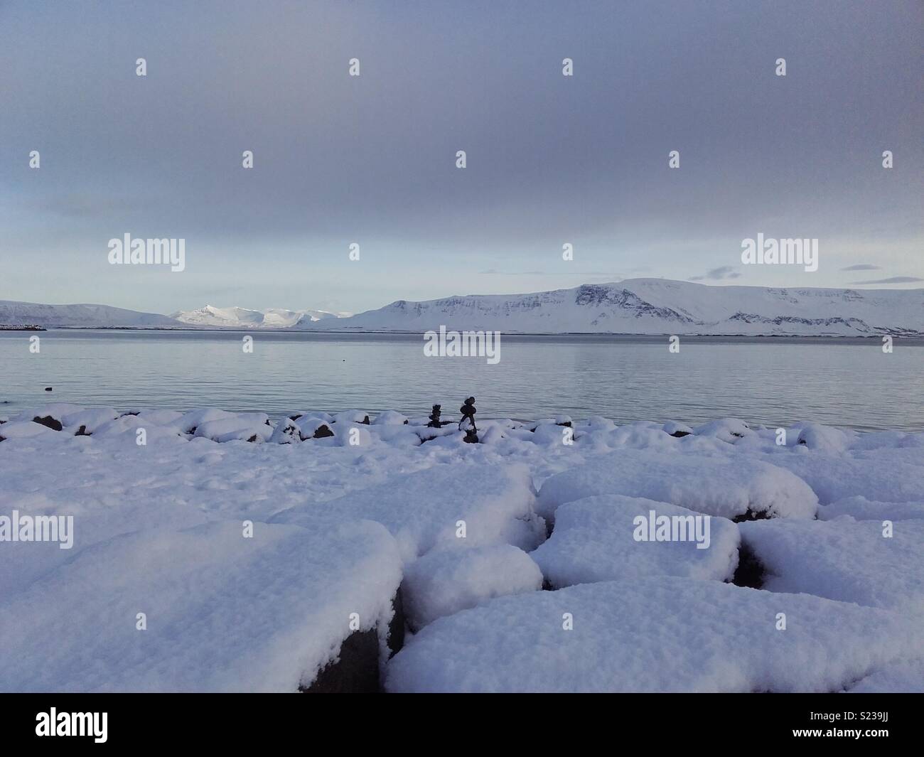 Reykjavik en hiver Banque D'Images