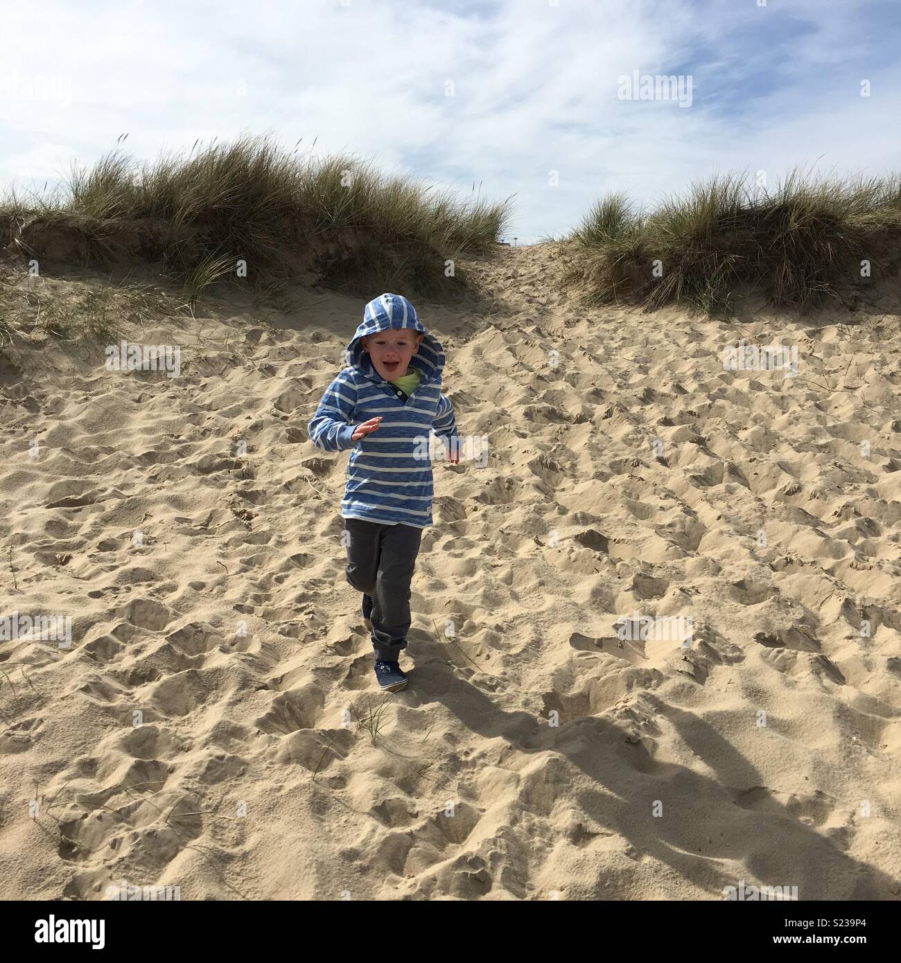 Fun sur les dunes de sable, Norfolk Banque D'Images