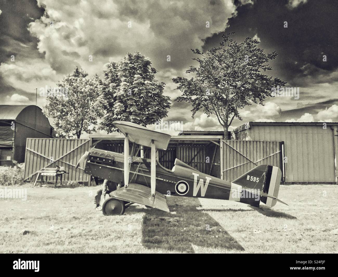 Réplique de vieux biplan de la première guerre mondiale SE5A Banque D'Images