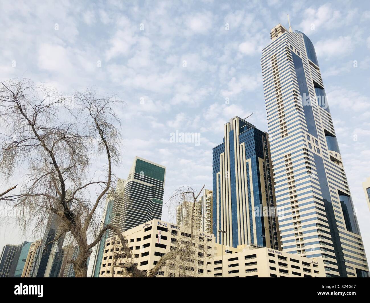 Sheikh Zayed Road Emirats Arabes Unis a déclaré avant Banque D'Images