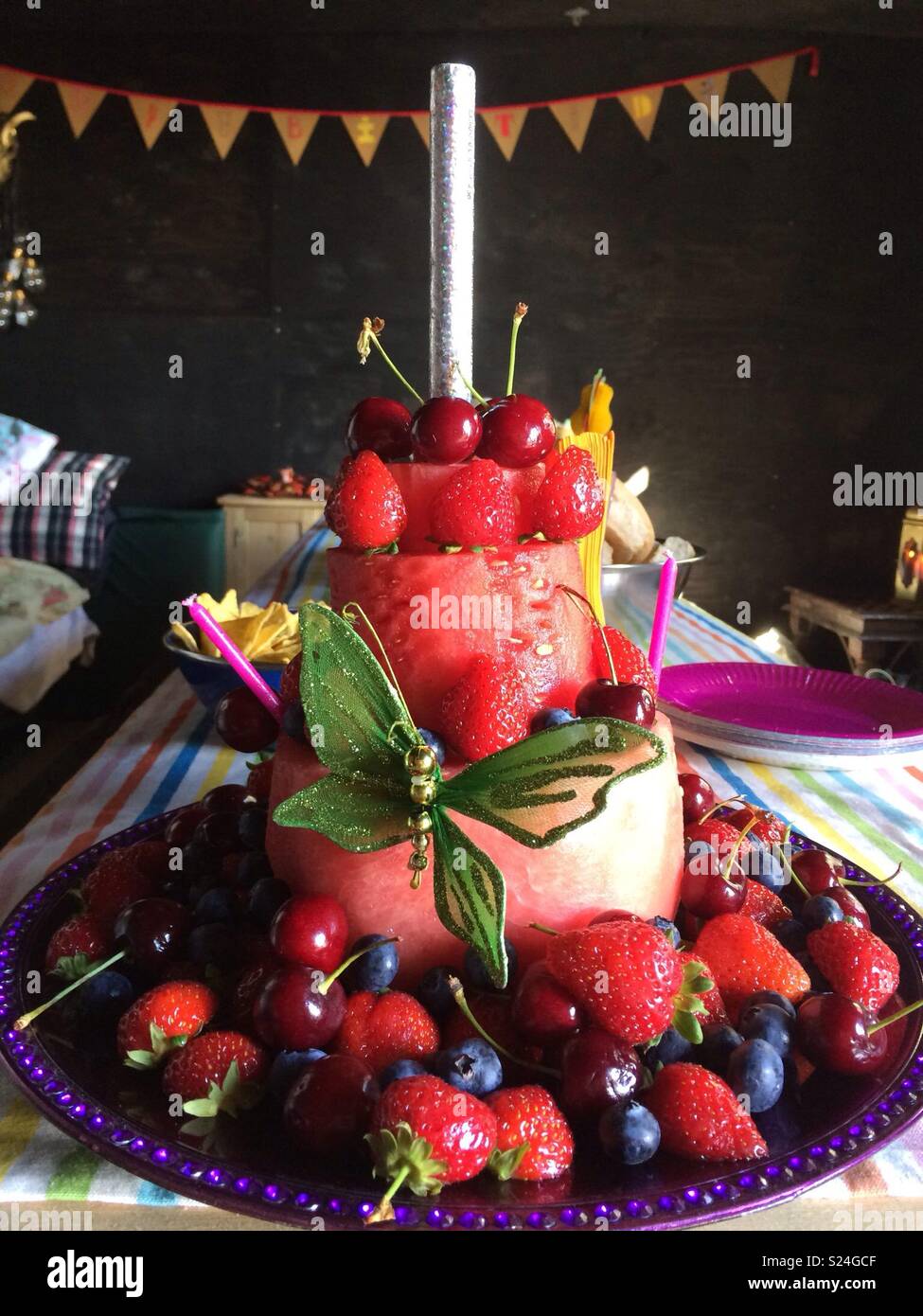 Gateau D Anniversaire De Pasteque Photo Stock Alamy Gateau D Anniversaire De Pasteque Photo Stock Alamy