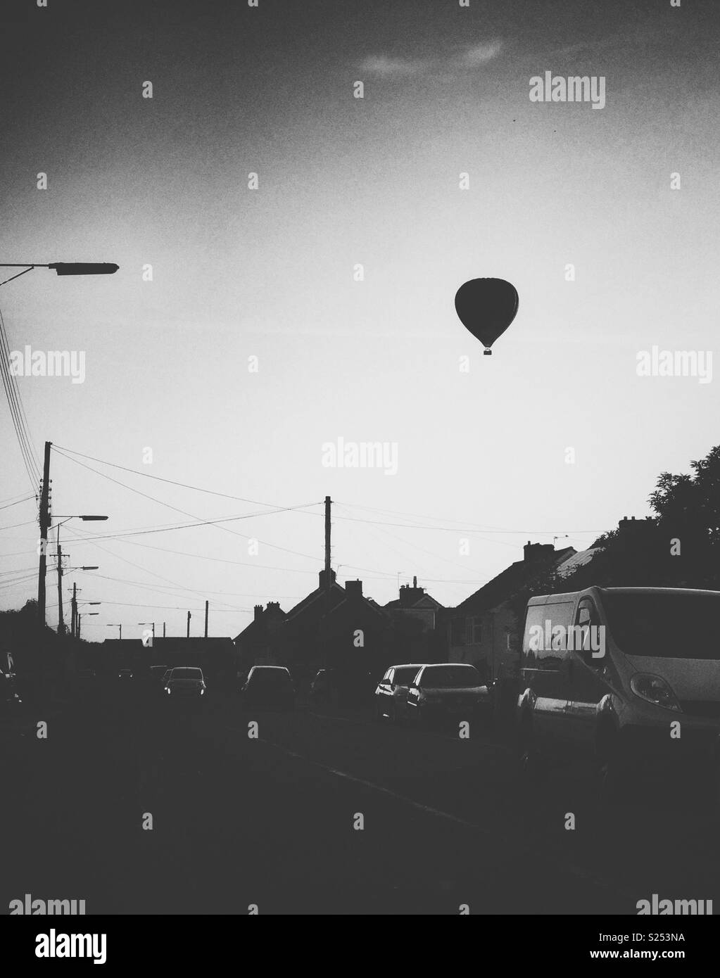 Montgolfière sur Glastonbury, Somerset Banque D'Images