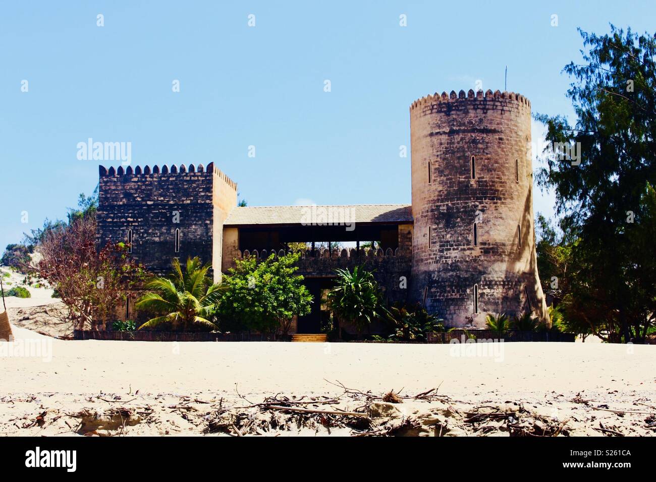 Le fort à Shela beach à Lamu, Kenya Banque D'Images