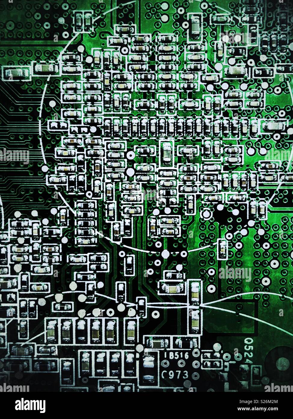 Matrice de la carte mère - Image de stock capturée avec un smartphone