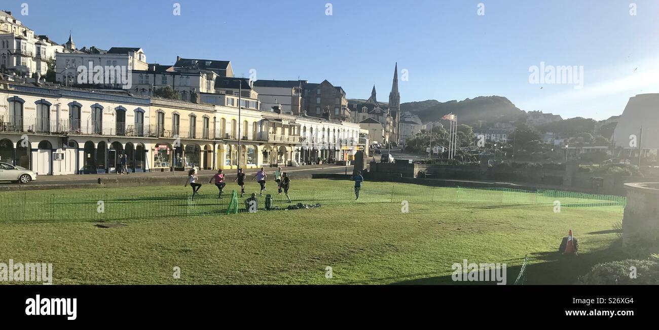 Boot Camp dans le parc. Ilfracombe Banque D'Images