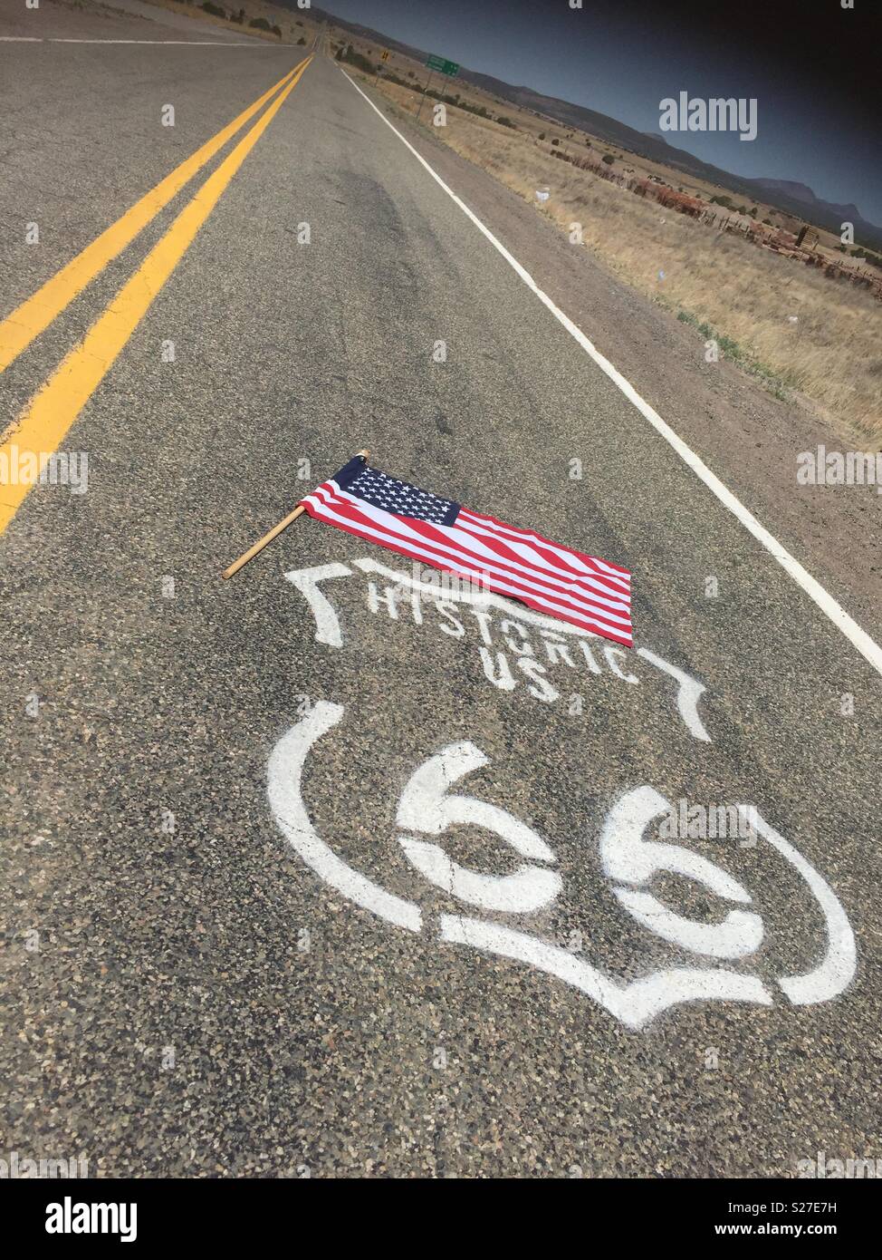 Débardeur Route 66 Drapeau Américain Et Moto - Style Vintage USA