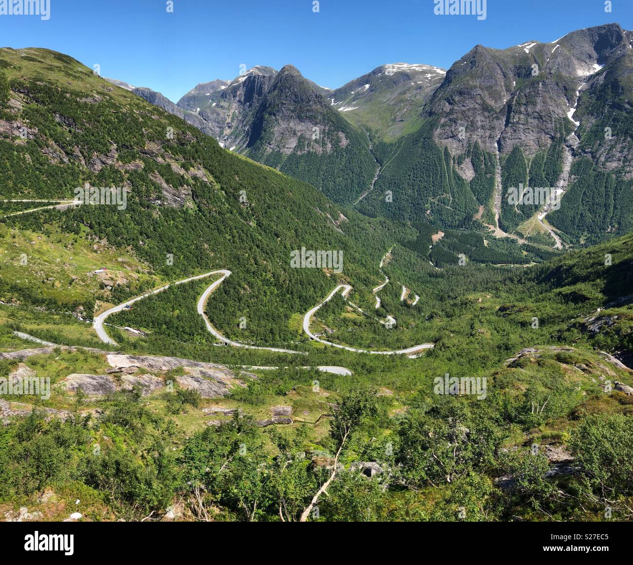En épingle Gaularfjellet Road sur la route touristique nationale Norvège Banque D'Images