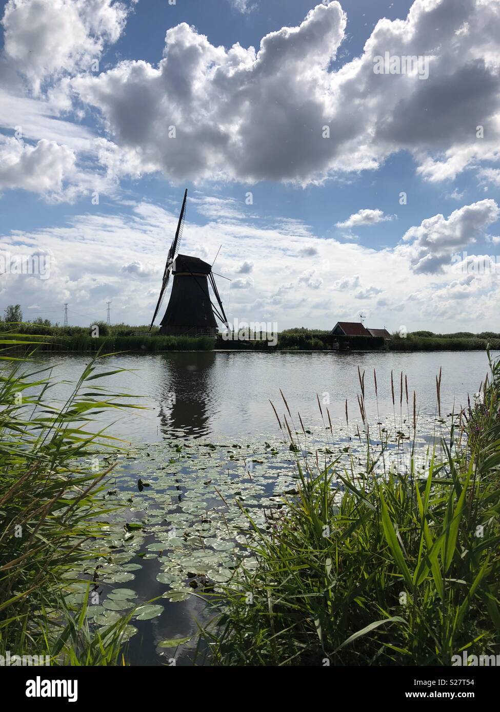 Site du patrimoine mondial de l'moulin à Kinderdijk Pays-Bas Banque D'Images