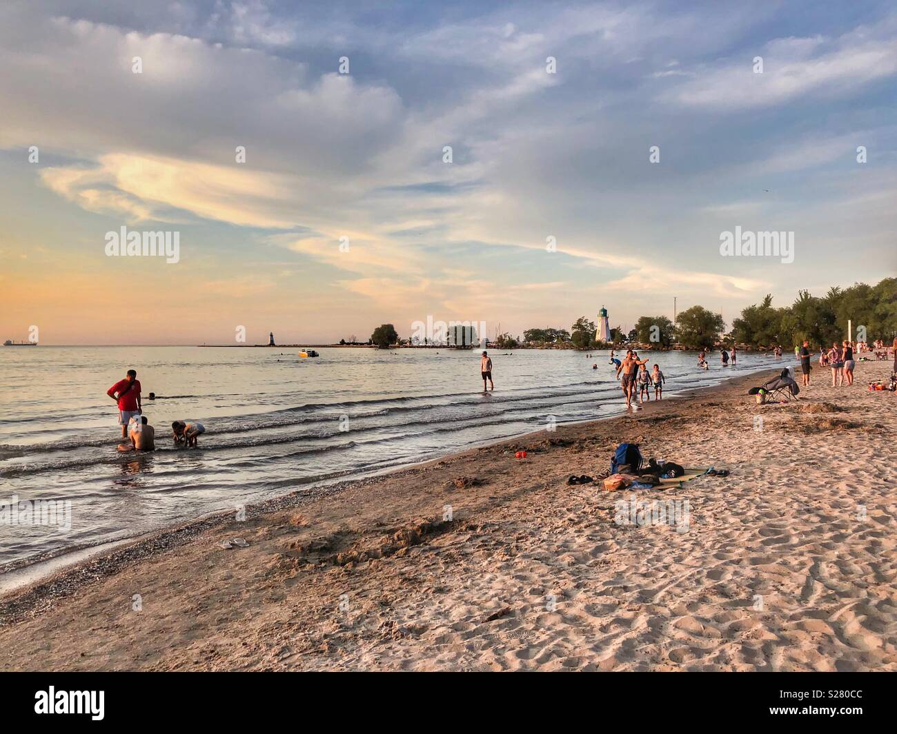 Plage de Port Dalhousie, sur le lac Ontario. - Image de stock capturée avec un smartphone