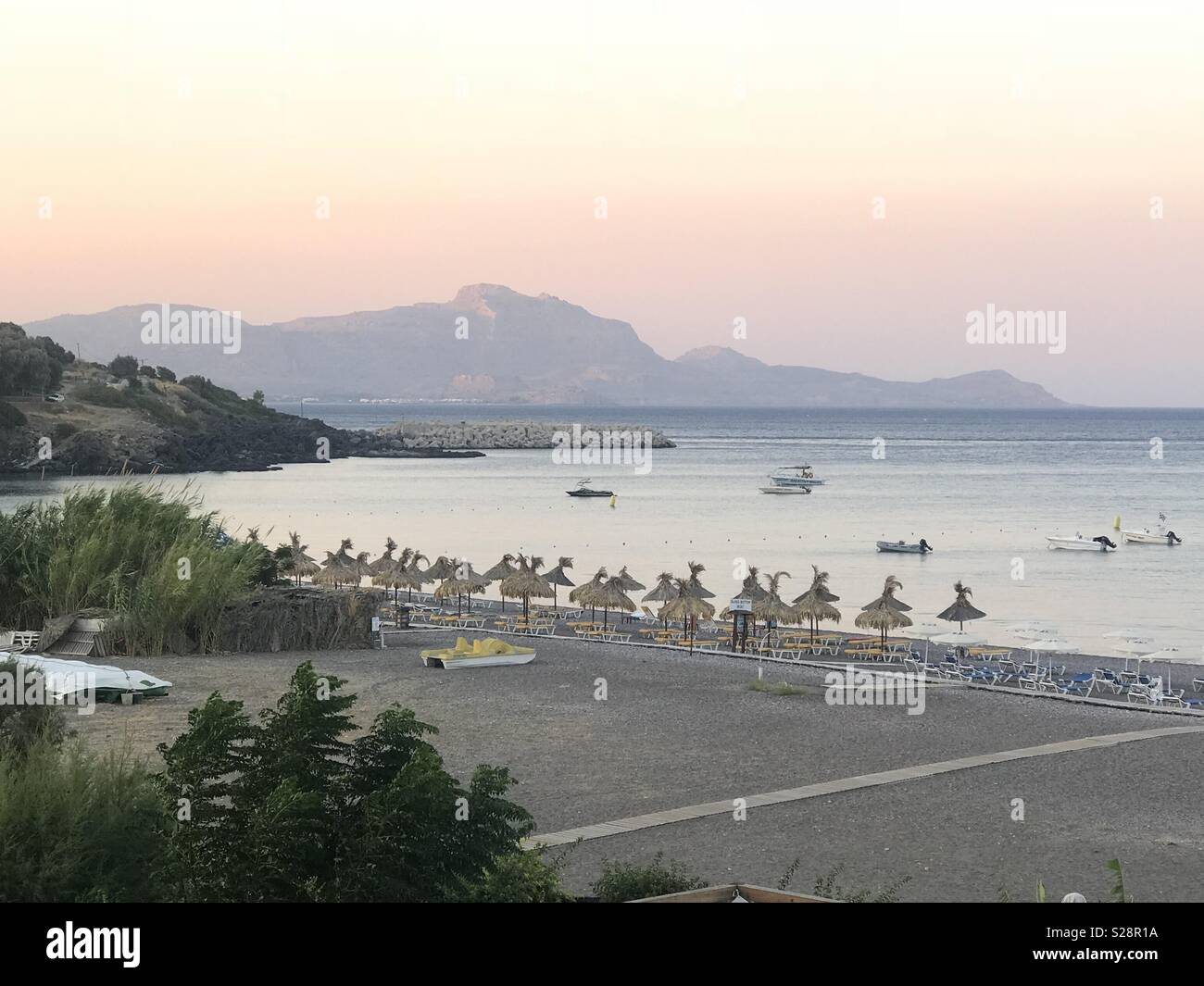 Lindos, Rhodes au coucher du soleil - Image de stock capturée avec un smartphone