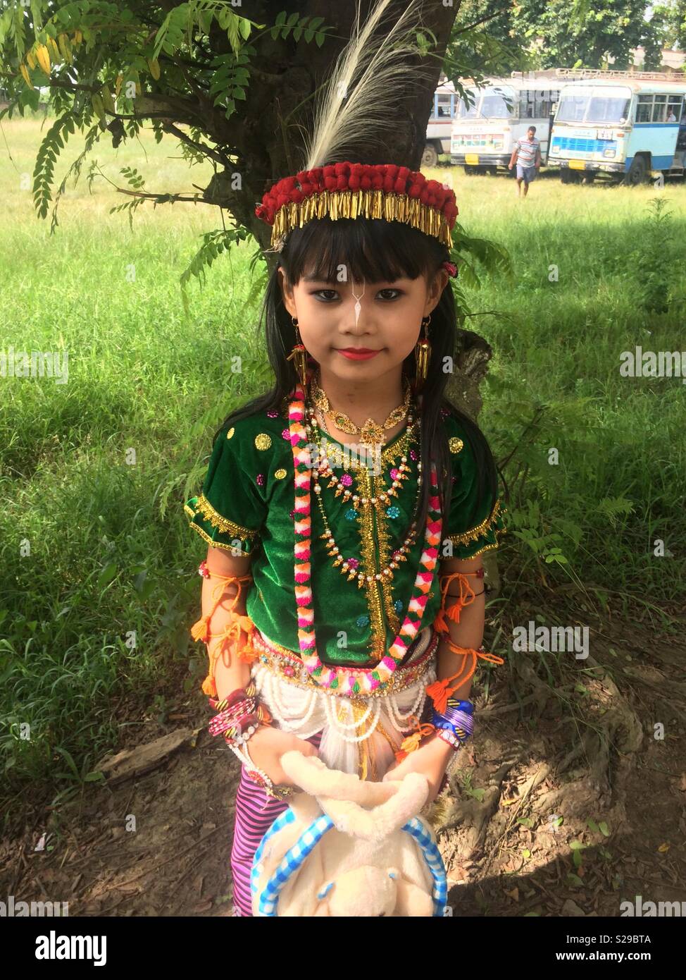 A cute girl posing for the camera Banque D'Images