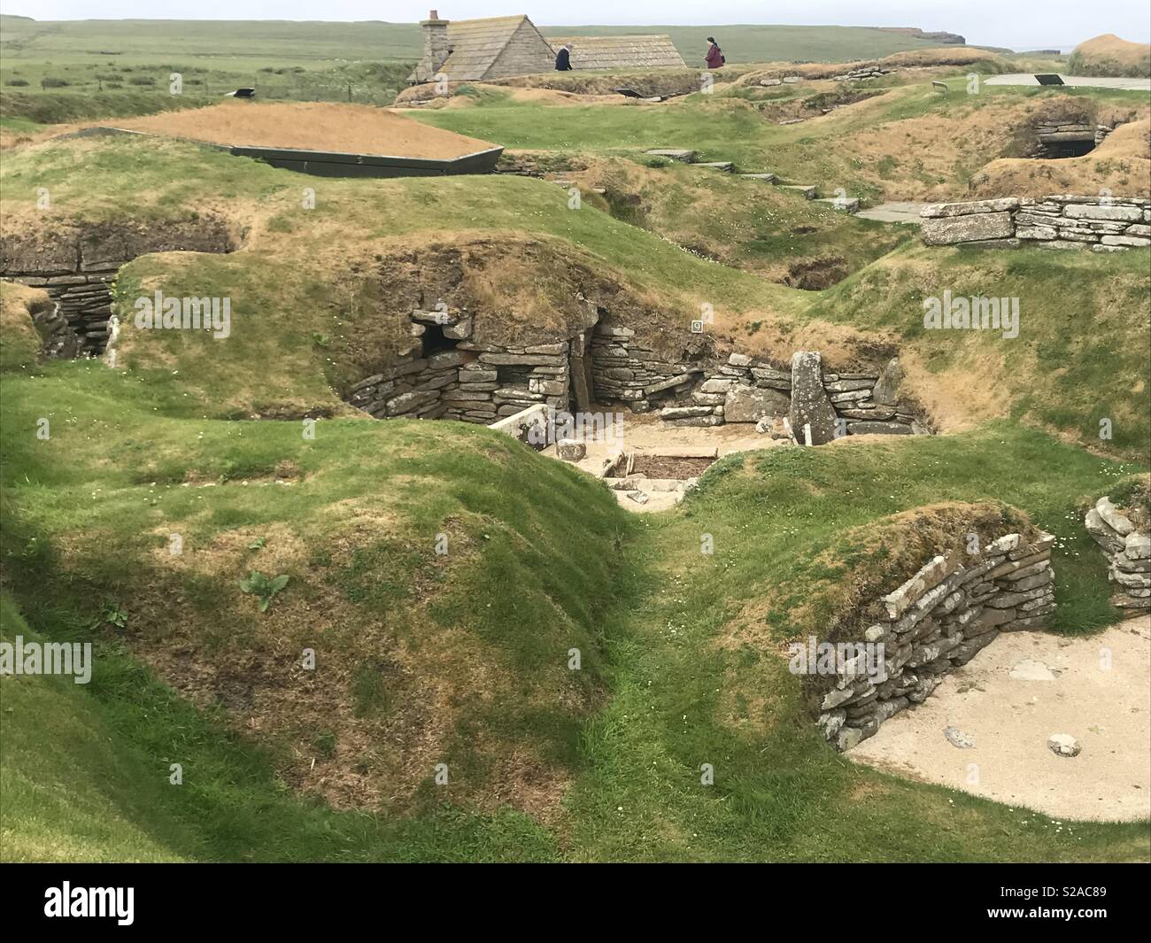 Skara Brae site archéologique de Sandwick, Orkney, Scotland Banque D'Images