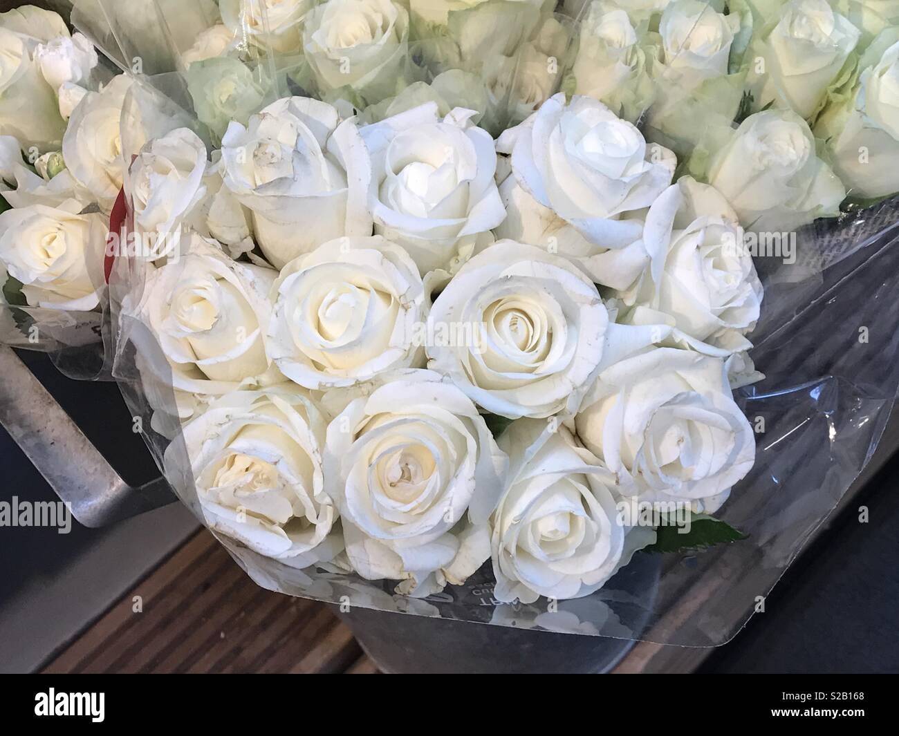 Un bouquet de roses blanches Banque D'Images
