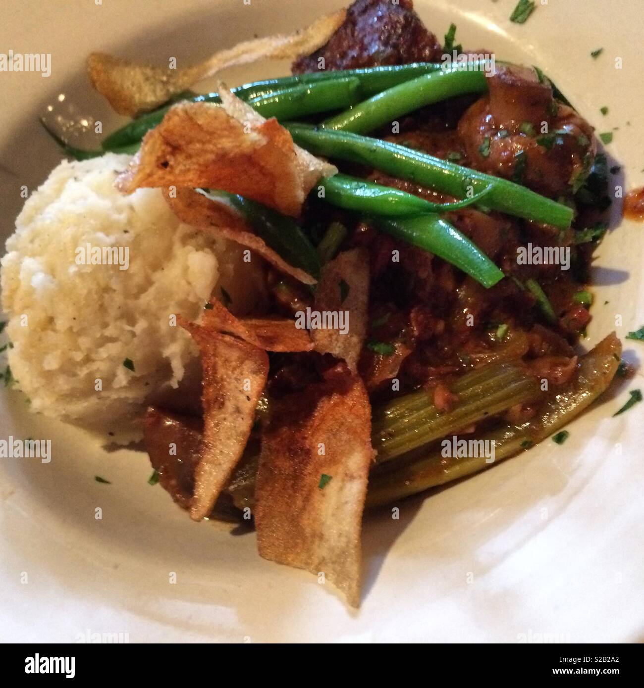 Boeuf bourguignon à Leunig's Bistro, Burlington, Vermont, United States Banque D'Images