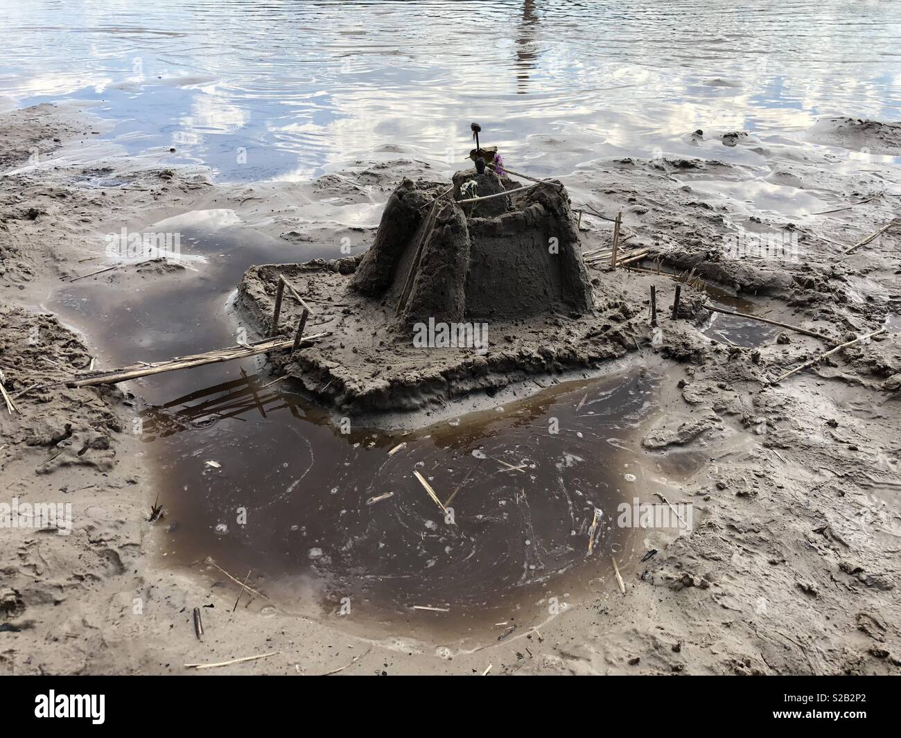 Un sable casle sur la plage Banque D'Images