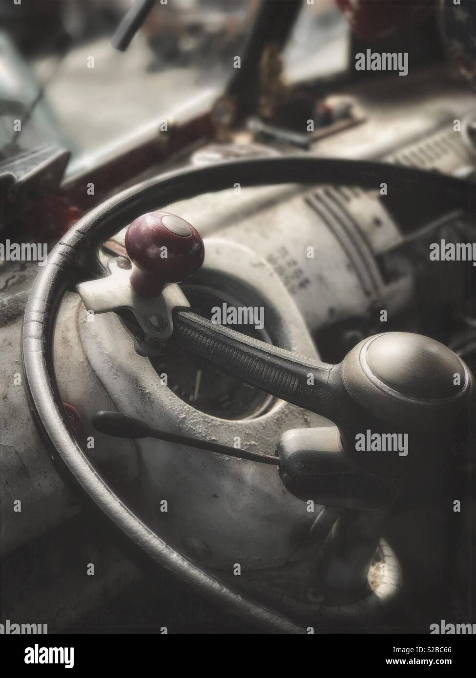 Vintage Volkswagen Bus volant et tableau de bord Banque D'Images