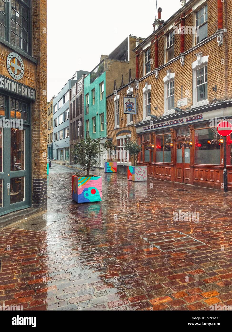 Shoreditch dans la pluie Banque D'Images