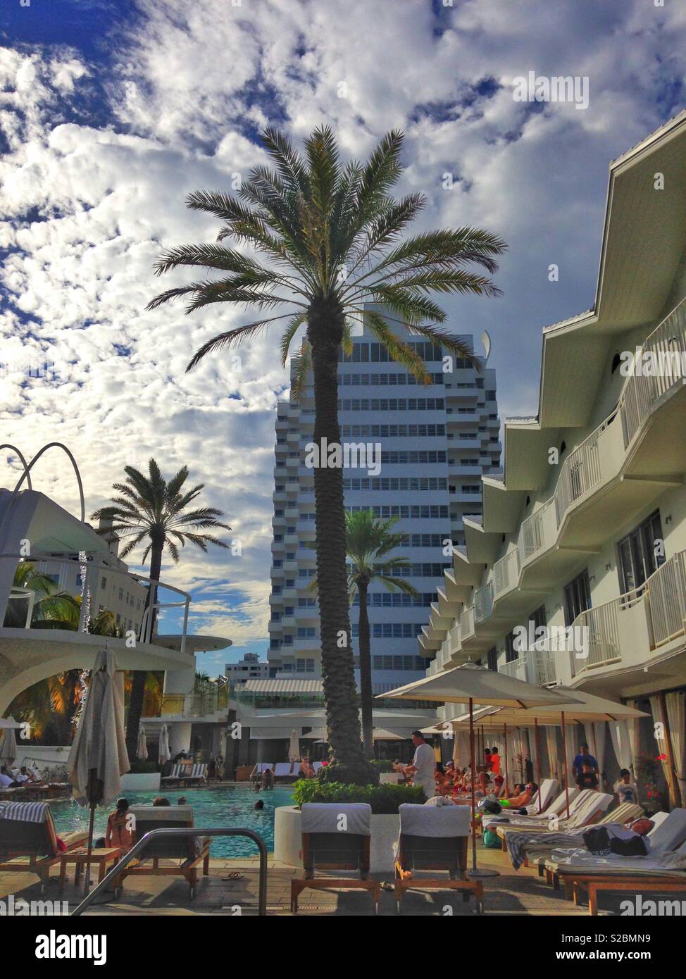 Piscine à Miami, South Beach, l'hôtel Shelborne Banque D'Images