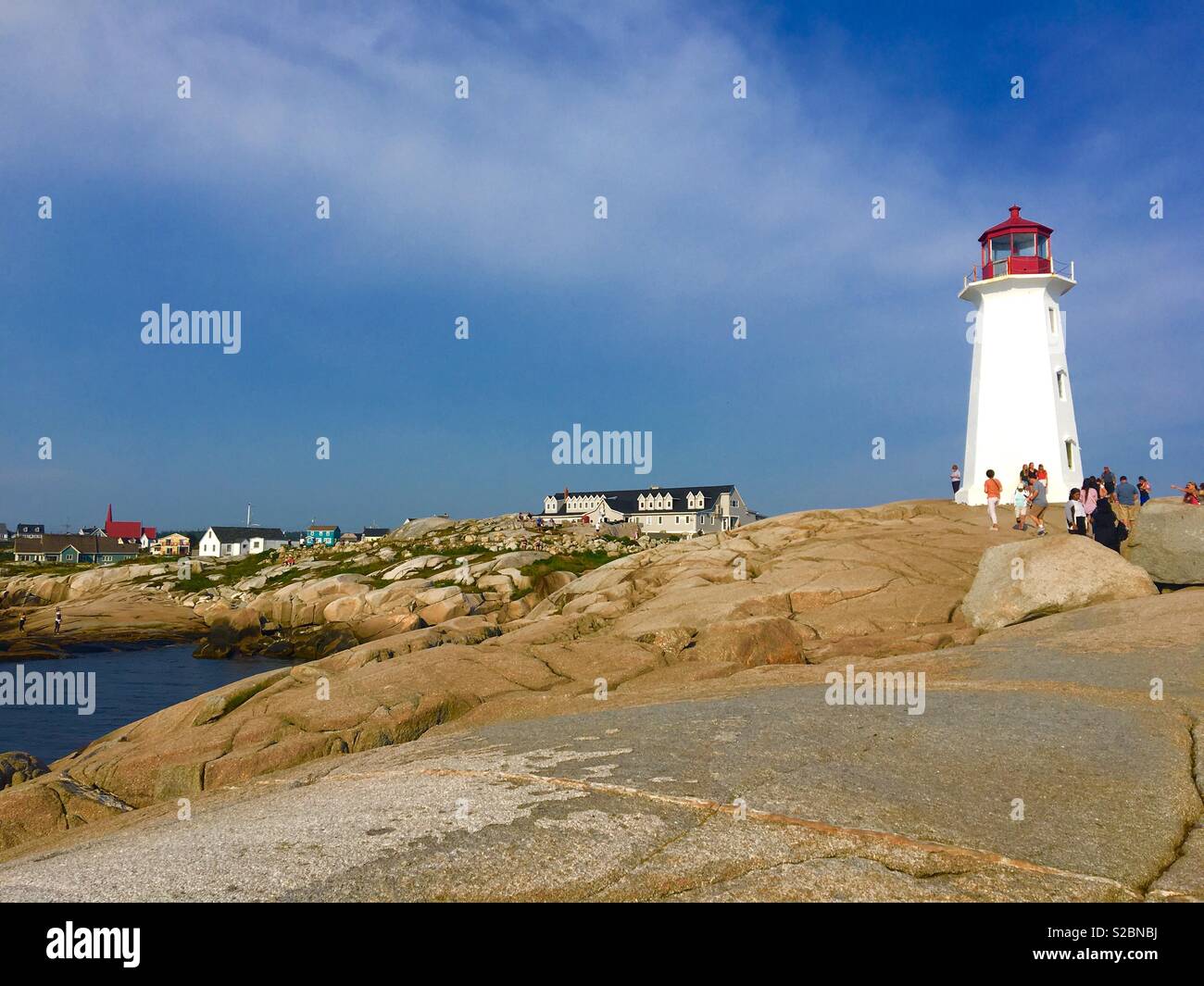 Le phare de Peggy's Cove en Nouvelle-Écosse Canada - Image de stock capturée avec un smartphone