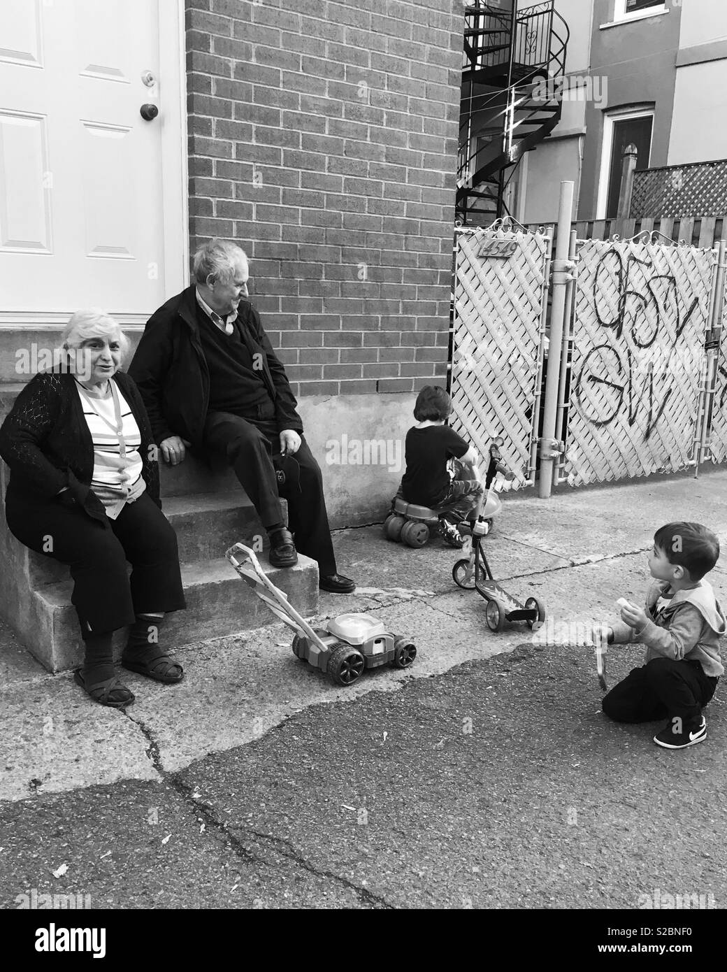 La vie dans une ruelle, Montréal Banque D'Images