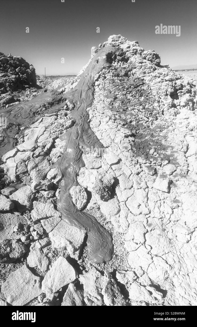 Volcan de boue, Davis-Schrempf Champ Seep, Salton Trough, comté d'Imperial, CA, USA Banque D'Images